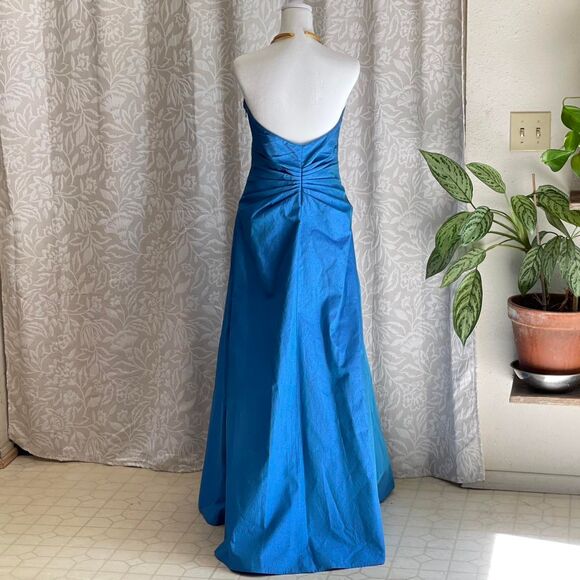 Rare Vintage 90’s Gunne Sax Blue Iridescent Evening Gown Prom Dress Size 5/5 - Picture 3 of 10